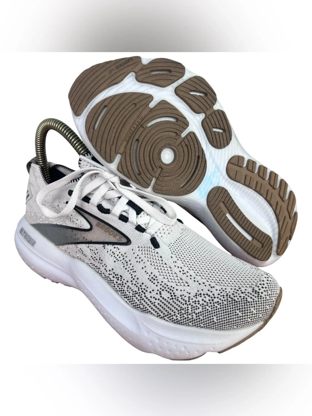 NWD Brooks Glycerin StealthFit 21 White Grey Black 1204101B135 Women’s Size 6.5